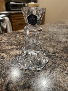 Crystal Etched Clear Crystal Candlestick